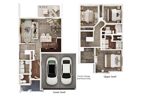 Floor plan for 3 beds, 2.5 baths, 1762 sqft